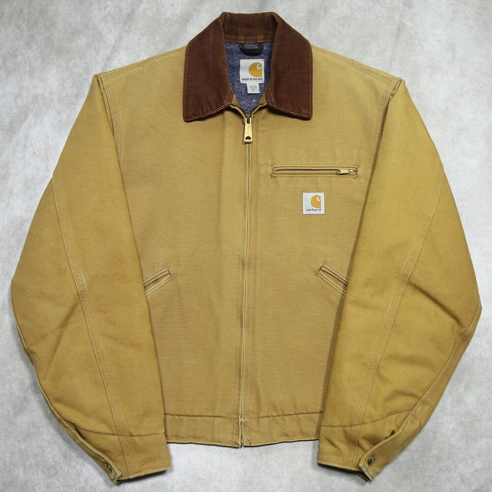 Vintage Carhartt J001 BRN Faded Brown Detroit Jacket Size Small - Picture 3 of 16
